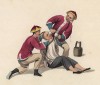 Пытка соком лайма, при которой глаза выжигаются лимонной кислотой (лист 11 устрашающей работы "Китайские наказания", изданной в Лондоне в 1801 году)