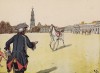 Фридрих Великий и его любимый конь Конде. Р.Кнотель, К.Рехлинг "Старый Фриц...", л.47. Берлин, 1895