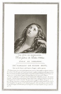 Мария Магдалина работы Гвидо Рени. Лист из знаменитого издания Galérie du Palais Royal..., Париж, 1786