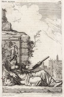 Речное божество Тибр. Лист из Sculpturae veteris admiranda ... Иоахима фон Зандрарта, Нюрнберг, 1680 год. 