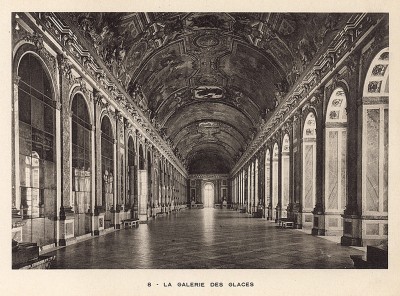 Версаль. Зеркальная галерея. Фототипия из альбома Le Chateau de Versailles et les Trianons. Париж, 1900-е гг.
