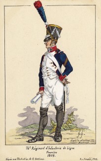 1809 г. Солдат-посыльный 76-го полка французской линейной пехоты. Коллекция Роберта фон Арнольди. Германия, 1911-28