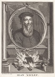 Джон Уиклиф (1324--1384) - английский философ-схоласт, теолог, университетский профессор и первый реформатор католической церкви XIV века. Перевел Библию на английский язык. Осужден Констанцским собором как еретик. 