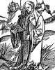 Святой Леонард - покровитель кузнецов, шахтеров и заключенных. Ганс Бальдунг Грин. Иллюстрация к Hortulus Animae. Издал Martin Flach. Страсбург, 1512