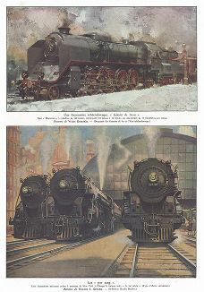 Чешский и американские локомотивы. Les chemins de fer, Париж, 1935
