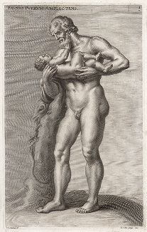 Силен с малышом Бахусом. Лист из Sculpturae veteris admiranda ... Иоахима фон Зандрарта, Нюрнберг, 1680 год. 