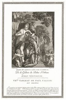 Марс и Венера, связанные любовью, кисти Паоло Веронезе. Лист из знаменитого издания Galérie du Palais Royal..., Париж, 1808