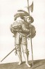 Швейцарский солдат XVI века, вооружённый алебардой (акватинта, выполненная по рисунку Ганса Гольбейна младшего, хранящемуся в публичной библиотеке города Базеля. Базель. 1790 год)