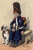 1813 г. Сержант 1-го полка пеших гренадер французской императорской гвардии в полевой форме с собакой. Коллекция Роберта фон Арнольди. Германия, 1911-28