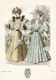 Французская мода из журнала Le Salon de la Mode, выпуск № 25, 1895 год.