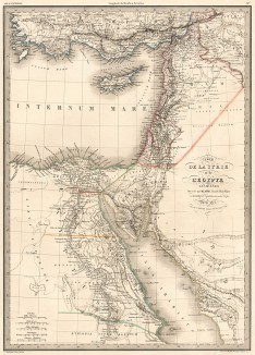 Карта Сирии и Египта в эпоху античности. Atlas universel de geographie ancienne et moderne..., л.11. Париж, 1842