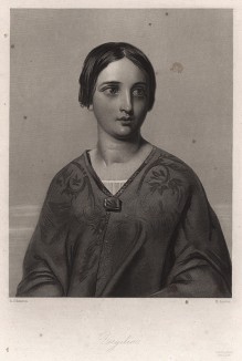 Вергилия, героиня пьесы Уильяма Шекспира "Кориолан". The Heroines of Shakspeare. Лондон, 1850-е гг.