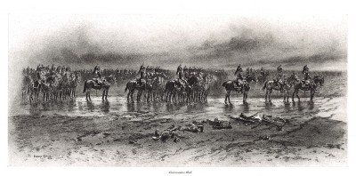 1806 год. Французская тяжёлая кавалерия перед атакой (из Types et uniformes. L'armée françáise par Éduard Detaille. Париж. 1889 год)