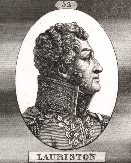 Жак-Александр-Бернар Ло, маркиз де Лористон (1768-1828), товарищ Наполеона по артиллерийской школе, адъютант Наполеона (1800), дивизионный генерал (1805), герой Ваграма (1809), посланник в Санкт-Петербурге (1811-12).