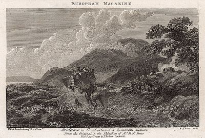 Дилижанс, направляющийся в сторону горы Скиддо в графстве Камбрия. 