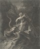 Ясон, древнегреческий герой, предводитель аргонавтов, усыпляет дракона соком особых трав, что позволяет похитить золотое руно. Гравюра Джона Бойделла с живописного оригинала Сальватора Розы. Лондон, 1765 