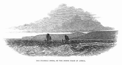 Скалистый массив Фрателли, расположенный в Средиземном море близ северного побережья африканского континента (The Illustrated London News №298 от 15/01/1848 г.)