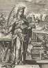 Святая Кикилия Римская. Лист к серии гравюр "Мартиролог святых дев" (Martyrologium Sanctarum Virginum), Париж, ок. 1600 г.