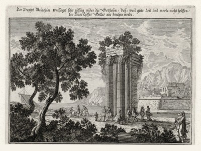 Пророк Малахия (из Biblisches Engel- und Kunstwerk -- шедевра германского барокко. Гравировал неподражаемый Иоганн Ульрих Краусс в Аугсбурге в 1700 году)