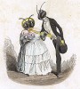 Разговор осы и шершня. Les Papillons, métamorphoses terrestres des peuples de l'air par Amédée Varin. Париж, 1852