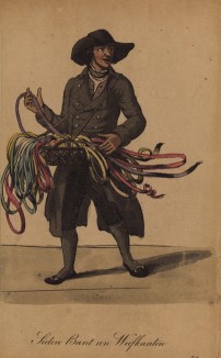 Гамбургские уличные торговцы 1810-х гг. Торговцы аксессуарами. "Ленты и заколки для гамбургских красавиц!"