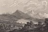 Вид на город Цуг и Цугское озеро в Швейцарии. Meyer's Universum, Oder, Abbildung Und Beschreibung Des Sehenswerthesten Und Merkwurdigsten Der Natur Und Kunst Auf Der Ganzen Erde, Хильдбургхаузен, 1840 год.