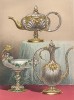 Изящные блюда, чайники и кувшины из серебра, покрытые эмалью и позолотой. Каталог Всемирной выставки в Лондоне 1862 года, т.2, л.174