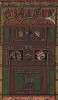 Роскошный расписной дубовый шкаф XV века в готическом стиле из города Люнебург, близ Ганновера (из Les arts somptuaires... Париж. 1858 год)