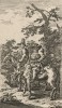 Сэр Гудибрас отправляется в крестовый поход. Пресвитерианский судья, отчаянный поборник пуританства, отправляется в путешествие по стране в сопровождении безбожника оруженосца Ральфо. Иллюстрация к поэме «Гудибрас». Лондон, 1732