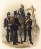 Офицер и нижние чины ландвера в униформе образца 1870-х гг. Preussens Heer. Берлин, 1876