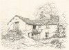 Дома в Ньюландсе. Редкая гравюра Уильяма Грина из Эмблсайда из его известной серии видов Озёрного края. Лондон, 1809