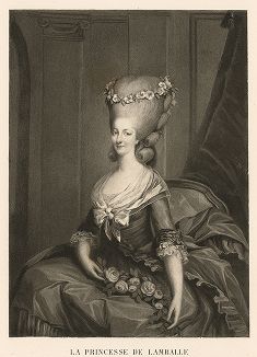 Мария-Тереза-Луиза Савойская, принцесса де Ламбаль (1749-1792) - подруга королевы Марии-Антуанетты.