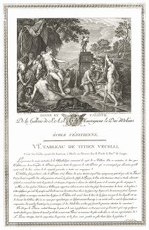 Диана и Каллисто кисти Тициана. Лист из знаменитого издания Galérie du Palais Royal..., Париж, 1808