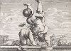 Детские игры. Гравюра с оригинала известного фламандского художника и гравёра Корнелиса Схюта, ок. 1650 года
