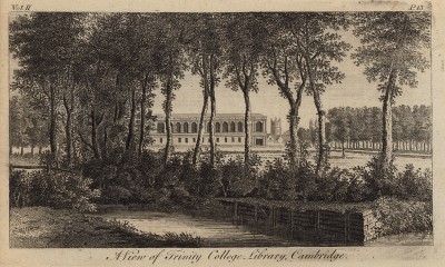 Вид на здание библиотеки Тринити-Колледжа в Кембридже (из A New Display Of The Beauties Of England... Лондон. 1776 г. Том 2. Лист 13)
