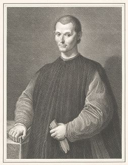 Портрет Никколо Макиавелли с живописного оригинала Санти ди Тито.
