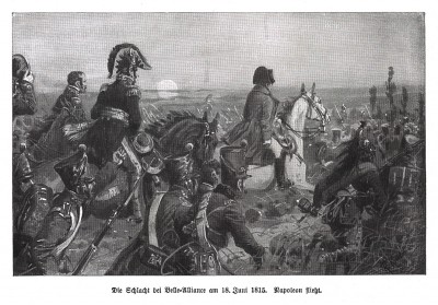 Наполеон Бонапарт покидает поле сражения при Ватерлоо вечером 18 июня 1815 г. Илл. Рихарда Кнотеля. Die Deutschen Befreiungskriege 1806-1815, Берлин,1901 