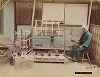 Наматывание шелковых нитей. Крашенная вручную японская альбуминовая фотография эпохи Мэйдзи (1868-1912). 