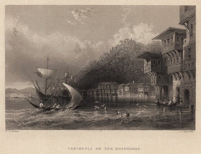 Селение на Босфоре. The Beauties of the Bosphorus, by miss Pardoe. Лондон, 1839