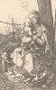 Мадонна под деревом. Гравюра Альбрехта Дюрера, выполненная в 1513 году (Репринт 1928 года. Лейпциг)