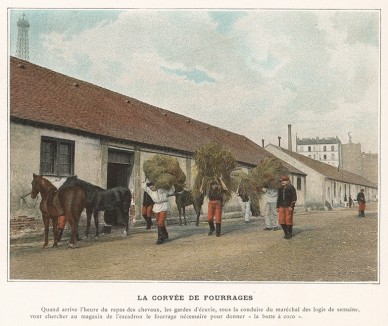 Фуражиры французской кавалерии. L'Album militaire. Livraison №3. Cavalerie. Serviсe interieur. Париж, 1890