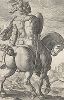 Тит Манлий на коне. Гравюра Гендрика Голциуса из серии «Древнеримские герои», 1586 год. 