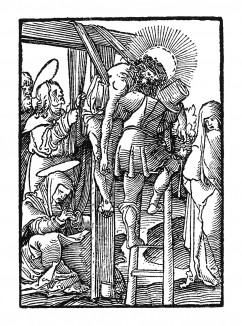 Снятие с креста. Из Benedictus Chelidonius / Passio Effigiata. Монограммист N.H. Кёльн, 1526