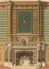 Роскошный английский мраморный камин от J. Trollops & sons, украшенный египетским орнаментом, ставшим популярным после египетских походов Бонапарта (Каталог Всемирной выставки в Лондоне. 1862 год. Том 1. Лист 64)