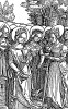 Святые девы. Иллюстрация Ганса Шауфелейна к Via Felicitatis. Издал Johann Miller, Аугсбург, 1513
