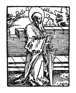Святой апостол Павел. Ганс Бальдунг Грин. Иллюстрация к Hortulus Animae. Издал Martin Flach. Страсбург, 1512