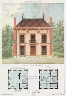Загородный дом в Ножан-сюр-Марн близ Парижа (из популярного у парижских архитекторов 1880-х Nouvelles maisons de campagne...)
