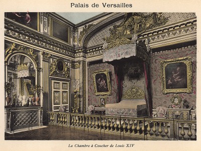 Версаль. Спальня Людовика XIV. Из альбома фотогравюр Versailles et Trianons. Париж, 1910-е гг.
