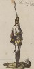 Рядовой австрийской пехоты (полк graf Lacy) в полевой форме образца 1760 г. Schema aller uniformen der Kaiserlish, Koniglish  Kriegsvölker. Вена, 1787