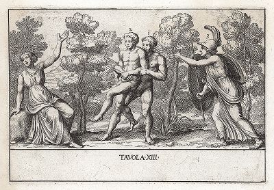 Геракл, Антей и Афина Паллада. Le Pitture Antiche del Sepolcro de' Nasonii...", Рим, 1702 год